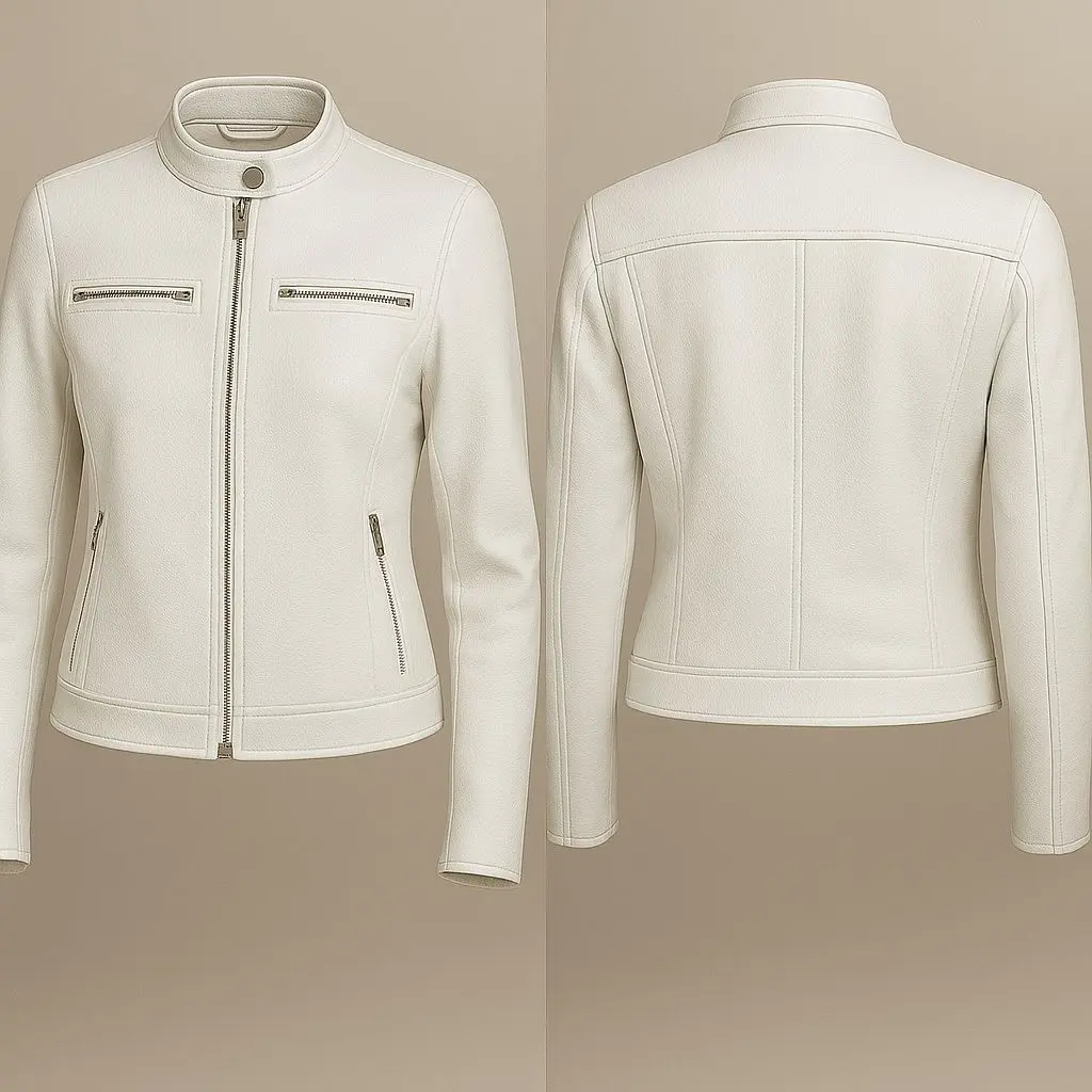 Women Fashion Biker Style Leather Jacket